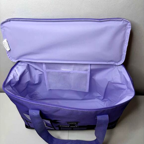 Set of 5 — Trader Joe’s Large Reusable Insulated Cooler Tote Bag Lavender Purple - Picture 13 of 16